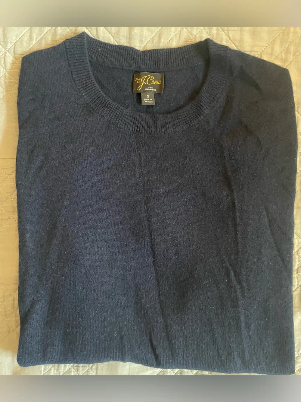 J. CREW Cashmere crewneck sweater in Navy Size S $158 BE895